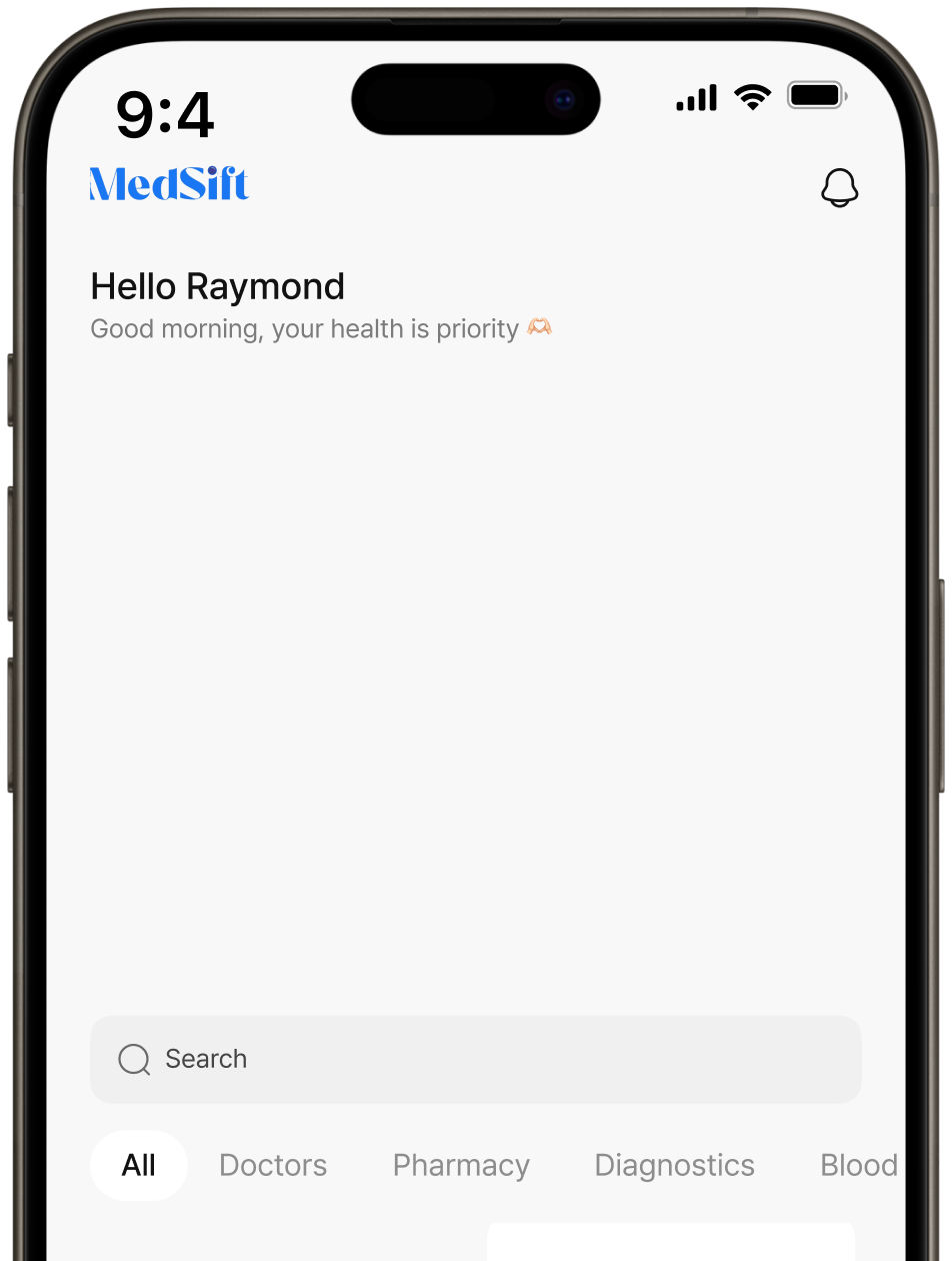 Medsift phone mock up
